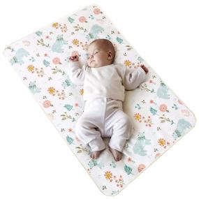 img 4 attached to 🛏️ Водонепроницаемый подстилка для детей COZUMO Baby: моющиеся подстилки для приучения к горшку для детей, младенцев и домашних животных, многоразовые подгузники для упаковки и игры, детской кровати и мини-кровати