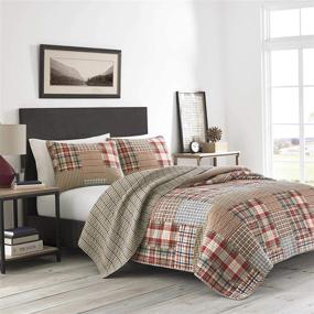 img 3 attached to 🛏️ Eddie Bauer Home - Hawthorne Collection - Reversible, Lightweight Quilt and Sham(s) - 100% Cotton - Pre-Washed for Extra Comfort - King Size - Brown
