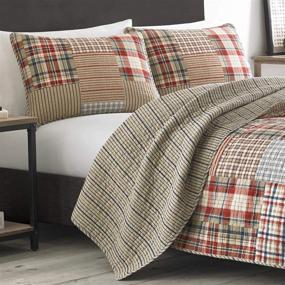 img 2 attached to 🛏️ Eddie Bauer Home - Hawthorne Collection - Reversible, Lightweight Quilt and Sham(s) - 100% Cotton - Pre-Washed for Extra Comfort - King Size - Brown