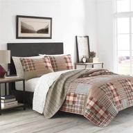 🛏️ eddie bauer home - hawthorne collection - reversible, lightweight quilt and sham(s) - 100% cotton - pre-washed for extra comfort - king size - brown logo