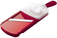 🔪 red kyocera advanced ceramic mandolin slicer with double-edged blades and safety guard logo