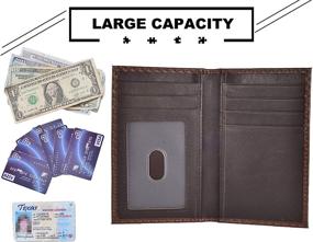 img 2 attached to 👔 Premium Leather Bifold Credit Holder: The Ultimate Men's Wallet for Blocking RFID - Stylish Money Organizer, Card Case, and More!