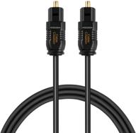 🎶 cablecreation 15ft thin fiber optic toslink gold plated digital audio cable for home theater, sound bar, tv, ps4, xbox, vd/cd player & more - black/od: 2.2mm logo