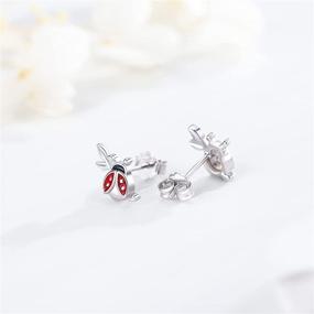 img 3 attached to Waysles Sterling Silver Ladybug Stud Earrings - Cute Enamel Animal Jewelry Gift for Women, Girls, and Teens