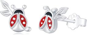 img 4 attached to Waysles Sterling Silver Ladybug Stud Earrings - Cute Enamel Animal Jewelry Gift for Women, Girls, and Teens