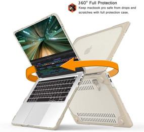 img 2 attached to May Chen MacBook Pro 16 inch Case A2141: Strong Heavy Duty Dual Layer Hard Case + Rubberized TPU Bumper, Khaki, Touch Bar/Touch ID