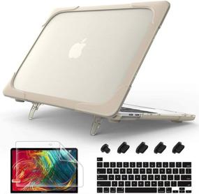 img 4 attached to May Chen MacBook Pro 16 inch Case A2141: Strong Heavy Duty Dual Layer Hard Case + Rubberized TPU Bumper, Khaki, Touch Bar/Touch ID