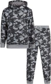 img 4 attached to DKNY Boys’ 2 Piece Fleece Sweatsuit Set - Sweatshirt and Jogger Sweatpants (Sizes 4-12)