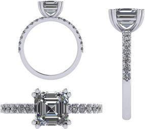 img 3 attached to Обручальное кольцо с камнем Swarovski Zirconia Asscher Cut Solitaire: варианты 6 мм, 7 мм и 8 мм!