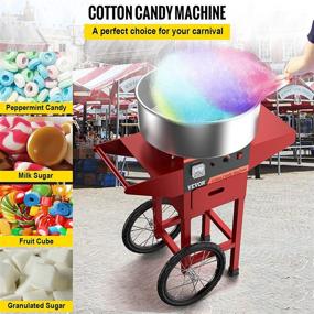 img 3 attached to 🍭 VBENLEM 20.5 Inch Cotton Candy Machine with Cart - Commercial Floss Maker for Family & Party Fun, Red