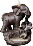 🐘 yyw decorative elephant backflow incense holder with 20pcs cones: aesthetic ceramic incense burner for home aromatherapy логотип