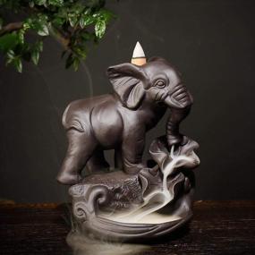 img 3 attached to 🐘 YYW Decorative Elephant Backflow Incense Holder with 20pcs Cones: Aesthetic Ceramic Incense Burner for Home Aromatherapy