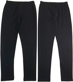 img 3 attached to 👧 VIGOSS Black Girls' Cotton Leggings - Stylish Clothing for Girls' Leggings