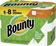 🧻 bounty paper towels, white, 6 big rolls: get 8 regular rolls worth! logo