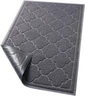 🚪 luxstep large 24x36 inch indoor outdoor doormat: non-slip, durable floor mat for high traffic areas, entryway, patio, garage - grey logo