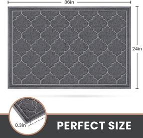 img 3 attached to 🚪 LuxStep Large 24x36 Inch Indoor Outdoor Doormat: Non-Slip, Durable Floor Mat for High Traffic Areas, Entryway, Patio, Garage - Grey