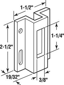 img 1 attached to Viking Sliding Door Keeper, White Extruded Aluminum by Prime-Line Products – 152508