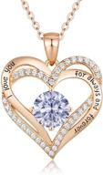 💎 cde forever love heart pendant necklaces for women - 925 sterling silver with birthstone zirconia | birthday & christmas jewelry gift for women & girls logo