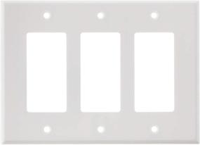img 2 attached to White Leviton Decora/GFCI Device Wallplate, 3-Gang - 80611-W