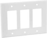 white leviton decora/gfci device wallplate, 3-gang - 80611-w логотип