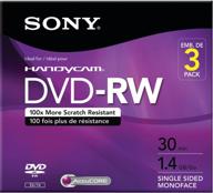 📀 sony 3dmw30r2hc 3-pack 8cm dvd-rw with hangtab: high-quality rewritable dvds for convenient storage logo