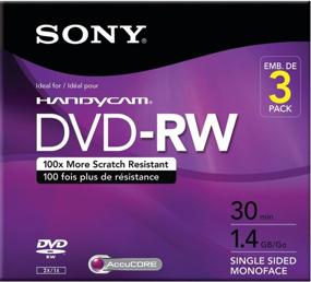 img 1 attached to 📀 Sony 3DMW30R2HC 3-Pack 8cm DVD-RW with Hangtab: High-Quality Rewritable DVDs for Convenient Storage