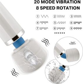 img 2 attached to Беспроводной стержневой массажер - 8 скоростей и 20 вибрирующих режимов - USB-перезаряжаемый - Мощный ручной персональный массажер для мышечных болей - Восстановление после спорта