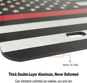 img 2 attached to Thin Red Line License Plate- American Flag Heavy Duty Aluminum Front Car Tag
