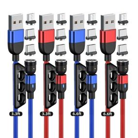 img 4 attached to Rotation Cable（4 Pack 6 6Ft）Magnetic Compatible Smartphone