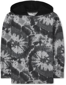 img 4 attached to 👕 Vibrant Boys' Long Sleeve Tie Dye Hoodie Top by The Children's Place