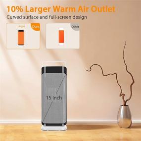 img 3 attached to 🔥 Efficient and Quiet Office Space Heater - Portable Ceramic Tower with Thermostat, Fast Heating, 120°Oscillation - Ideal for Home, Bedroom, Large Room, Bathroom, and Under Desk Indoor Use