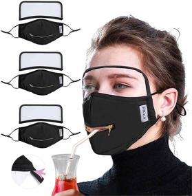 img 4 attached to Reusable Face_Mask Detachable Drinking Facemask