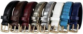 img 1 attached to 🐊 Alligator Embossed Leather Burgundy Accessories for Women: Women's Belts