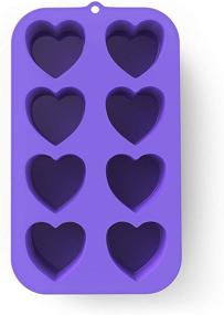 img 1 attached to 🧁 Bakerpan Silicone Mini Cake Pan: 2 1/4 Inch Hearts, 8 Cavities (Purple) - Best Muffin Baking Tray & Pastry Mold