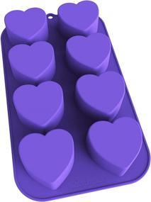 img 4 attached to 🧁 Bakerpan Silicone Mini Cake Pan: 2 1/4 Inch Hearts, 8 Cavities (Purple) - Best Muffin Baking Tray & Pastry Mold