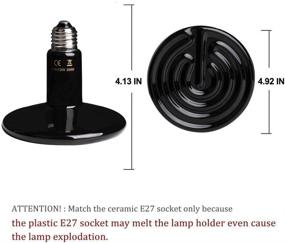 img 3 attached to ETL Listed 250W Ceramic Heat Lamp - Infrared Bulb Emitter for Reptile, Chicken, Lizard, Turtle - Pet Coop Heater & Brooder Bulb - No Harm, No Light - 24hr Heat Source - 1 Pack