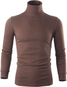 img 3 attached to 👔 Men's Long Sleeve Turtleneck Base Layer Thermal Sweater - Black and White