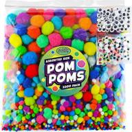 🎨 carl & kay 2200 jumbo pom poms, 200 googly eyes & 2000 assorted size pompoms - bulk craft supplies for classroom, sparkly & glitter pompom craft balls, large pom poms for crafts logo