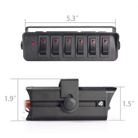 img 2 attached to 🚗 MNJ MOTOR 6 Gang LED Rocker Switch Box with 20A On/Off, 12-24V Switch Panel for Automotive Vehicle, Boat, Marine, SUV