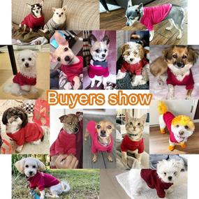 img 1 attached to Одежда для собак Jecikelon из вязаного трикотажа, теплый свитер для собак мягкий и толстый, зимняя кофта для щенков для собак (средний размер, вино)