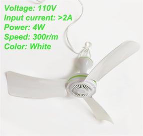 img 2 attached to Compact Portable Ceiling Fan: Whisper Quiet Energy-Saving Personal Fan for Bedroom, Basement, Attic, Gazebo