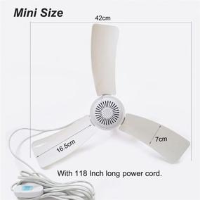 img 3 attached to Compact Portable Ceiling Fan: Whisper Quiet Energy-Saving Personal Fan for Bedroom, Basement, Attic, Gazebo