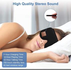 img 3 attached to 💤Беспроводная спальная маска Bluetooth 5.0 с встроенными HD-динамиками - музыка 3D, громкой речью для борьбы с бессонницей, путешествиями, мужчинами и женщинами