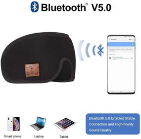 img 2 attached to 💤Беспроводная спальная маска Bluetooth 5.0 с встроенными HD-динамиками - музыка 3D, громкой речью для борьбы с бессонницей, путешествиями, мужчинами и женщинами