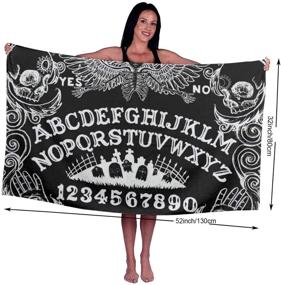 img 3 attached to 🛀 Premium Extra Large Bath Sheet - Super Soft & Highly Absorbent, 32" x 51" - Ideal for Hotel Spa, Yoga, Beach, Sports, Surfing - Witch Board Black Gothic Witchcraft