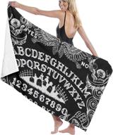 🛀 premium extra large bath sheet - super soft & highly absorbent, 32" x 51" - ideal for hotel spa, yoga, beach, sports, surfing - witch board black gothic witchcraft logo