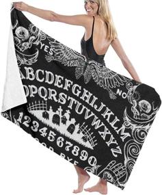 img 4 attached to 🛀 Premium Extra Large Bath Sheet - Super Soft & Highly Absorbent, 32" x 51" - Ideal for Hotel Spa, Yoga, Beach, Sports, Surfing - Witch Board Black Gothic Witchcraft