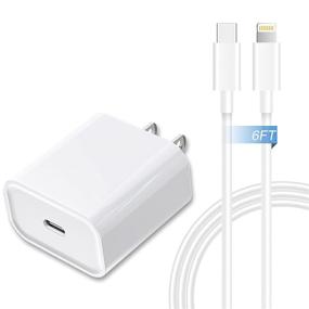 img 4 attached to ⚡️ Сертифицированное Apple MFi зарядное устройство для iPhone 13 12 - 20W PD тип C настенное зарядное устройство для быстрой зарядки - адаптер для телефона с 6 футовым USB C на кабеле Lightning - совместимо с iPhone 13 12 Pro Max Mini 11 Xs XR X 8 Plus iPad.