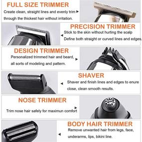 img 2 attached to Cordless 6 in 1 Hair Trimmer Kit for Men - Professional Grooming Tool with Stand Base for Beard and Home Haircuts