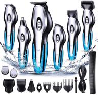 cordless 6 in 1 hair trimmer kit for men - professional grooming tool with stand base for beard and home haircuts logo